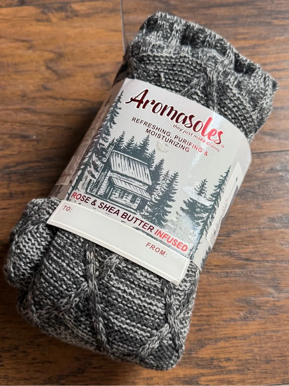 Men's Gray Cable Knit Infused Socks WINTER SOCKS